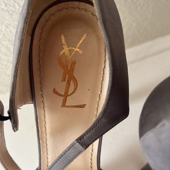 Purchased on the real real! Authentic YSL satin gray dress shoes - Picture 2 of 3